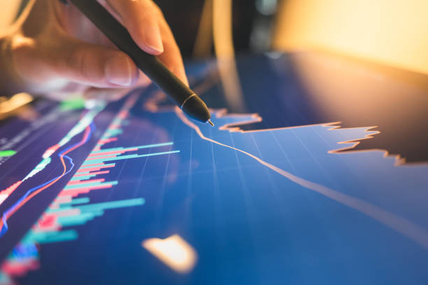 A dynamic stock market chart showcasing rising dividends.