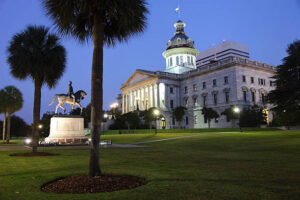 Beautiful South Carolina courthouse for marriage license application.