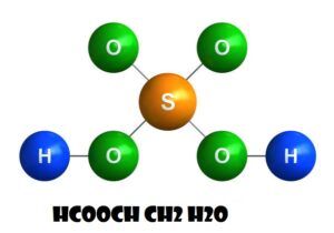 Transparent liquid symbolizing HCOOCH CH2 H2O in a laboratory setup.